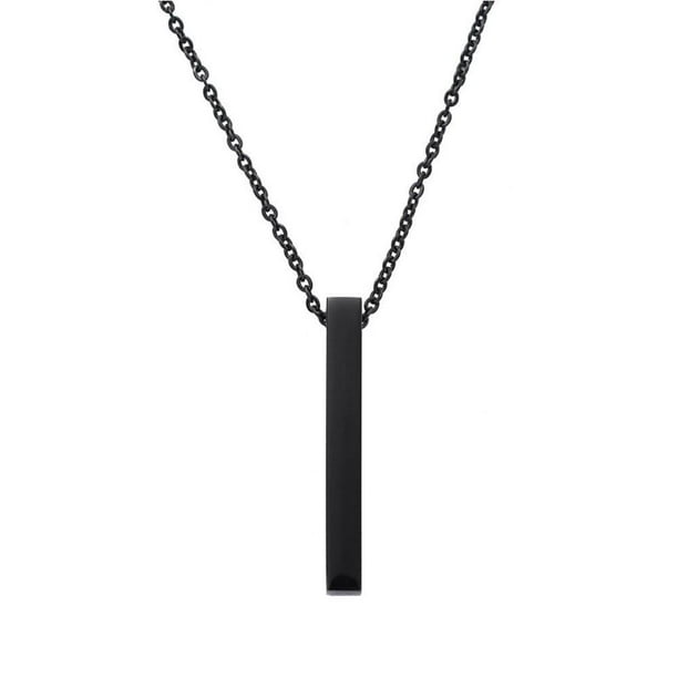 Wartleves Collar de cadena larga de acero inoxidable a la moda para hombres y mujeres, joyería con forma de cubo