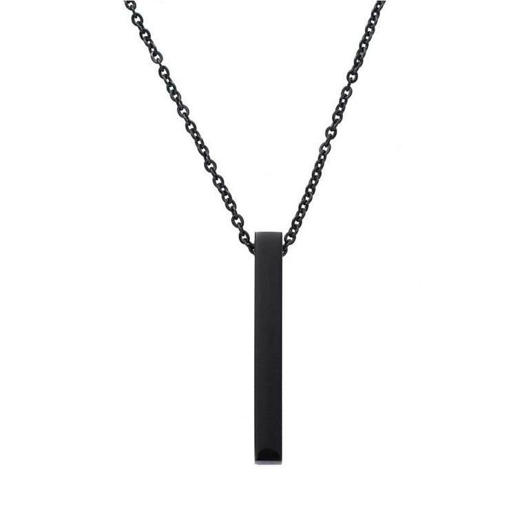 アクセサリー Bar Necklace LOLIAS 2pcs Black Stainless Steel Bar Necklace Set for Men