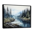 thumbnail image 2 of Designart "Canada Calm Lake" Landscapes Floater Framed Canvas Print, 2 of 7