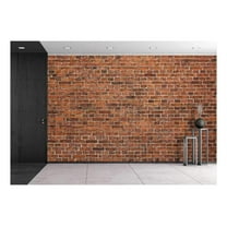 wall26 - Grunge Red Brick Wall Background with Copy Space - Removable Wall Mural | Self-Adhesive Large Wallpaper - 100x144 inches