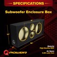 thumbnail image 3 of Q Power Car Audio Subwoofer Enclosure Box for 10 Inch Mids and 3 Inch Tweeters, 3 of 7