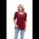 thumbnail image 2 of Tops para Mujer, Camisetas Informales de Verano con Volantes y Cuello Cuadrado, Vino Tinto XL, 2 of 9