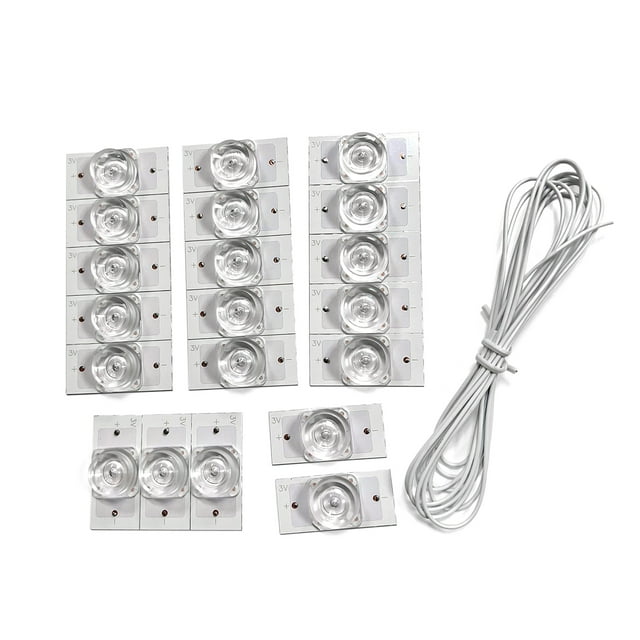 Lamp, 20PCS 3V SMD Lamp Beads with Optical Lens Filter Concave Lens Filter Strips for 32-65 LED TV Repair with 2M Wire Led Light Strip Parts Accessories