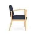 thumbnail image 2 of Amherst Wood Reception Waiting Room Healthcare Guest Chair / Natural Wood / Blue, 2 of 5