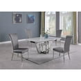 thumbnail image 4 of Milan Juliet Dining Set w/ Carrara Marble Table & 4 Gray Faux Leather Chairs, 4 of 20