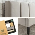 thumbnail image 2 of Zinus Lottie 35" Upholstered Platform Bed with Short Headboard, Beige, Twin, 2 of 10
