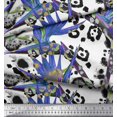 thumbnail image 3 of Soimoi Moss Georgette Fabric Animal Skin & Wild Flower Printed Fabric 1 Yard 42 Inch Wide, 3 of 3