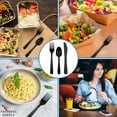 thumbnail image 3 of 50 ct Black Plastic Silverware Individually Wrapped, Packaged Plastic Utensils Set Wrapped, Prewrapped Cutlery Packets Disposable with Napkin, To Go Utensils, Perfect for Food Trucks, 3 of 4