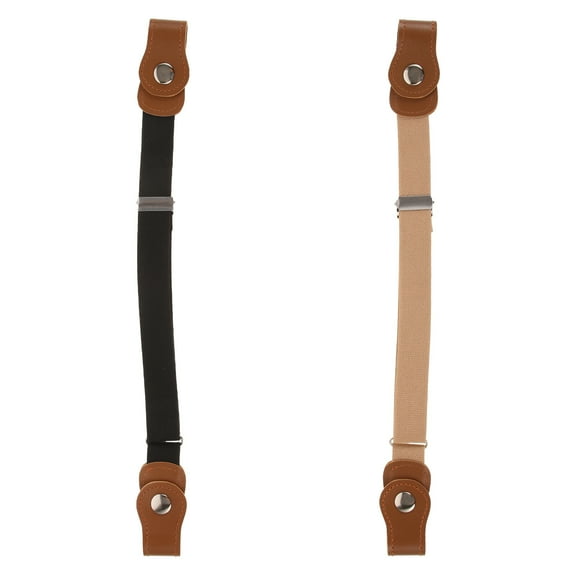 Toddler Belt Stretch Elastic Waistband with Buckle Girls Pants Jeans Metal Leather Weaving Boy Child 2 Pcs