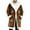 Brown, variant on Mens Santa Coat Casual Christmas Cardigan Unisex Open Front Hooded No Zip Cozy Winter Printed Edge Warm Comfort Outerwear