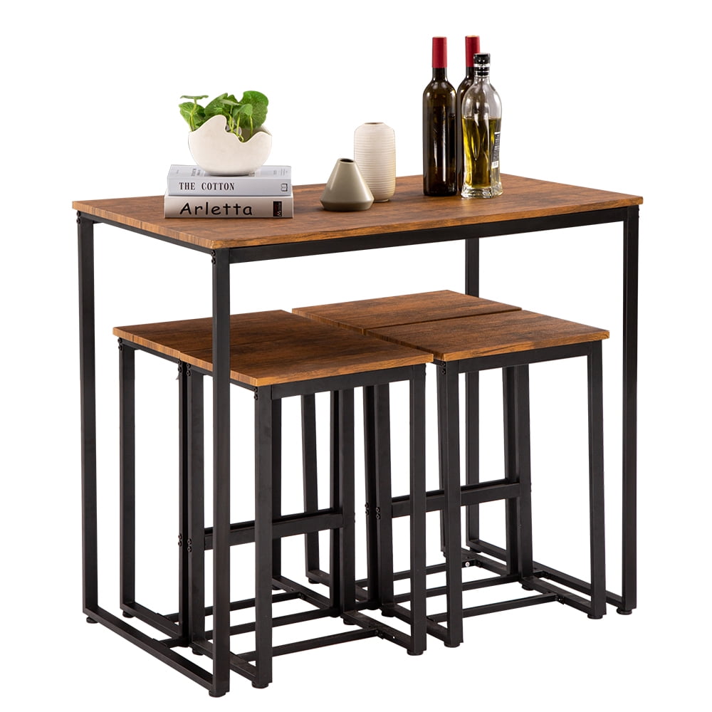 Kepooman 5Pcs Dining Table Set, Simple High Bar Table and Chair Kepooman 5Pcs Dining Table Set, Simple High Bar Table and Chair
