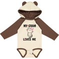 thumbnail image 3 of Inktastic My Gram Loves Me Girls Cat Girls Long Sleeve Baby Bodysuit, 3 of 5