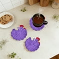 thumbnail image 5 of RKSTN Hand-Crocheted Chick Coaster Purple, 5 of 5
