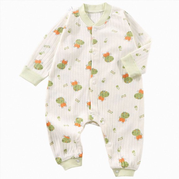 CAUYDY Boy Bodysuit for Infant Preemie Long Sleeve Romper for Girl Newborn Sleepers 3 6 9 Months 1T 2T Fall Winter Baby Pajamas Sizes 3-6 Months,Light Green