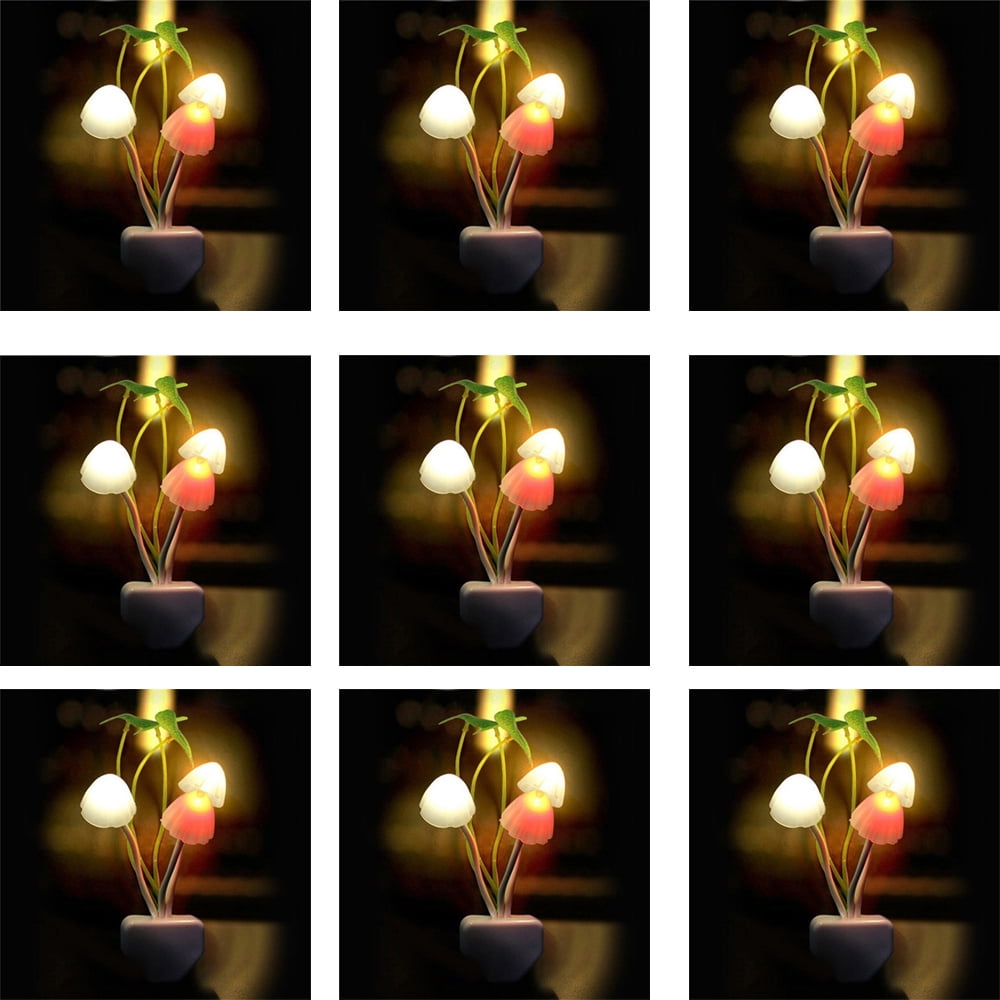 Cute US Plug Decoration Decor Induction LED Mushroom Lamp Nightlight 