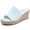 Blue PU 768, variant on Women's Wide Width Wedge Sandals - Platform Slip On Summer Slides