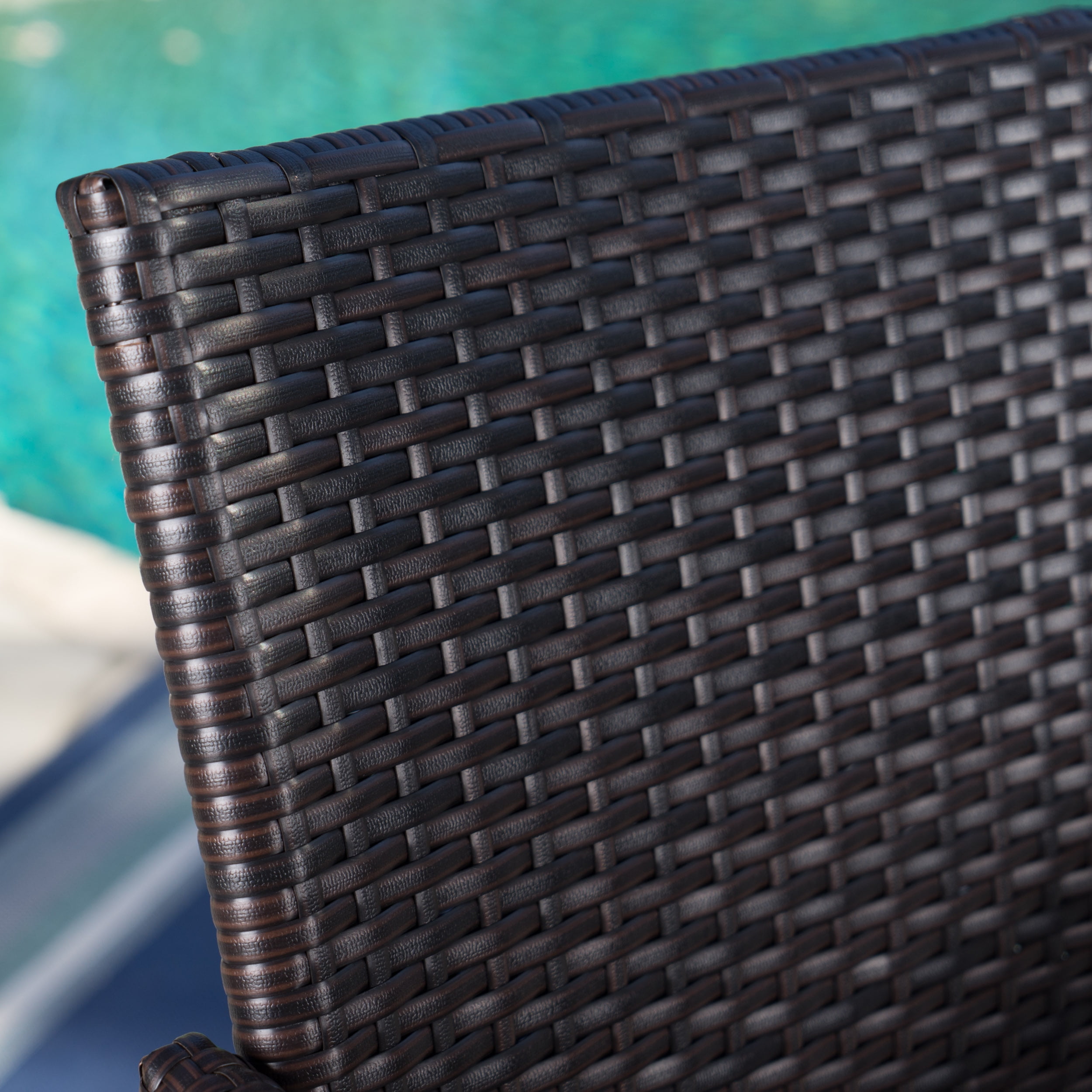 Luna Outdoor 3 Piece Square 26 Inch Wicker Bar Set, Multibrown