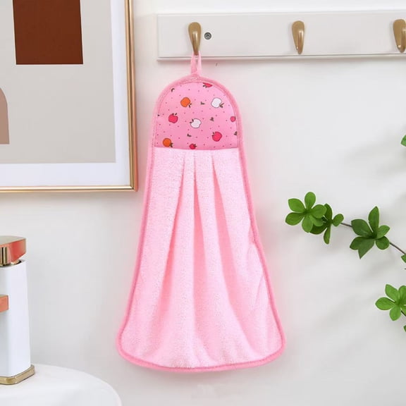 Pink Hand Towels for Bathroom | Absorbent Kitchen Towels | Decorative Hand Towels with Hanging Loop for Kitchen and Bathroom