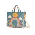 thumbnail image 7 of FORMRS Womens Corduroy Tote Bag Crossbody Shoulder Handbag with Pocket, Blue Rainbow, 7 of 7