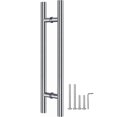 thumbnail image 1 of Tipo H para Puerta Principal Manija para Puertas de Vidrio de Madera, Aluminio o Herreria, Acero inoxidable (Plateado, 100 cm), 1 of 8