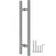 thumbnail image 1 of Tipo H para Puerta Principal Manija para Puertas de Vidrio de Madera, Aluminio o Herreria, Acero inoxidable (Plateado, 100 cm), 1 of 8