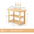 thumbnail image 2 of Blorly 19" Compact Shoe Bench, 3-Tier Small Space Entryway Rack, Modern Minimalist Bamboo Storage Shelf for Narrow Hallway, Bathroom Towel Rack & Indoor Plant Stand, Wood, 2 of 6