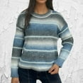 thumbnail image 2 of Sevevn Women's Sweaters Casual Long Sleeve Crewneck Color Block Patchwork Pullover Knit Sweater Tops, 2 of 3