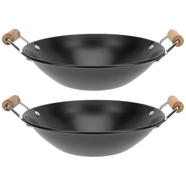IFANLANDOR Pot For Cooking Metal Black For Restaurant 2Pcs 9.8x3.1in