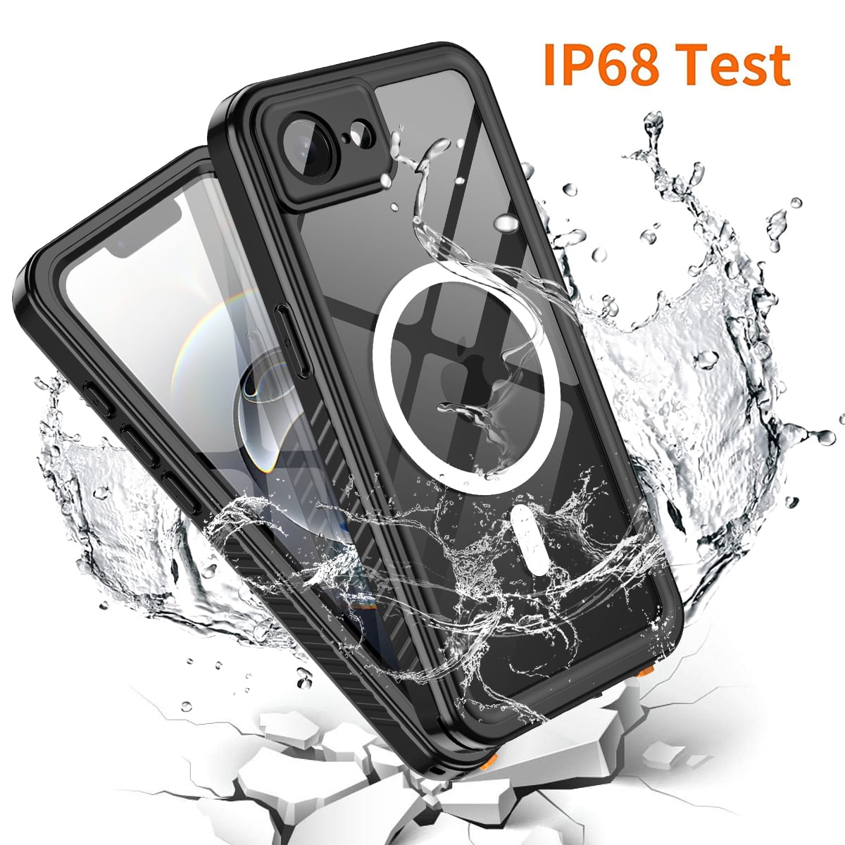 Casetego for iPhone 16e Waterproof Case,Compatible with MagSafe,with Built-in Screen Protector Full-Body Snowproof,Dustproof and Shockproof Protective Magnetic iPhone 16e 6.1" 2025 Phone Case,Black