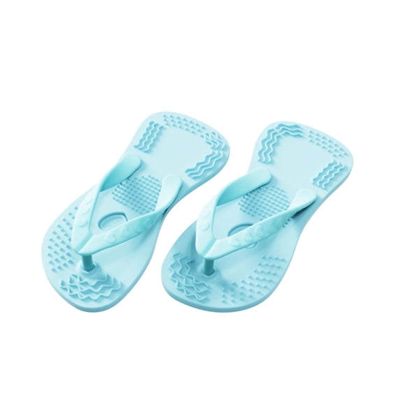 Silicone Flip Flop Dog Toys, Teething Chew Interactive Play Toy for Boredom Relief 2 pcs Slipper Shape Durable Soft Material Teeth Cleaning Training Companion._Blue