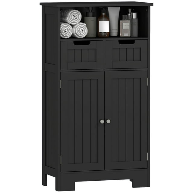 kleankin Storage Cabinet, Bathroom Cabinet with Adjustable Shelf, Black