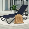 thumbnail image 4 of Kozyard Patio Chaise Lounge Chair Full Alumium Outdoor Reclining Adjustable Chair Flat Lounge Chair for Poolside,Sunbathing, Patio, Beach (Navy Blue, 1 Pack), 4 of 7