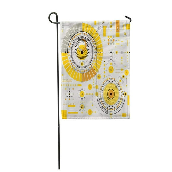 JSDART Industrial and Engineering Future Technical Plan Perspective Blueprint of Mechanism Garden Flag Decorative Flag House Banner 28x40 inch