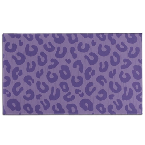 Purple Leopard Print Door Rugs,Washable Non Slip Door Mats Indoor,Decorative Door Mats,Entry Mat Indoor for Entrance,Bedroom,Kitchen,Bathroom,17"x30"