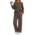 thumbnail image 2 of Fantaslook 2 Piece Womens Lounge Sets Casual Travel Outfits Fall Matching Sweatsuits Long Sleeve Sweatshirt and Wid Leg Pant Pajamas Set, 2 of 9