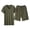 Green, variant on Men’s Short Sleeve Shorts Pajama Set Ice Silk Loose Fit Summer Home Loungewear