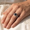 thumbnail image 6 of Pompeii 2 1/2 Ct Treated Black Diamond Halo Engagement Wedding Ring Set 14K White Gold, 6 of 6