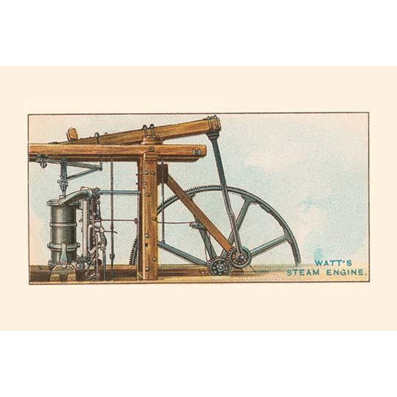 Watt's Steam Engine-Fine Art Canvas Print (20" x 30")