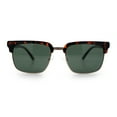 thumbnail image 5 of Polarized Hipster Fashion Half Rim Rectangle Iconic Gentlemanly Sunglasses Tortoise Gold - Green, 5 of 8