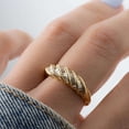 thumbnail image 5 of vylahjewellery 14K Vermeil Yellow Gold Baguette Moissanite Ring for Women Vintage Statement Cocktail Ring Classic Wedding Anniversary Promise Fashion Jewelry Gift, 5 of 7