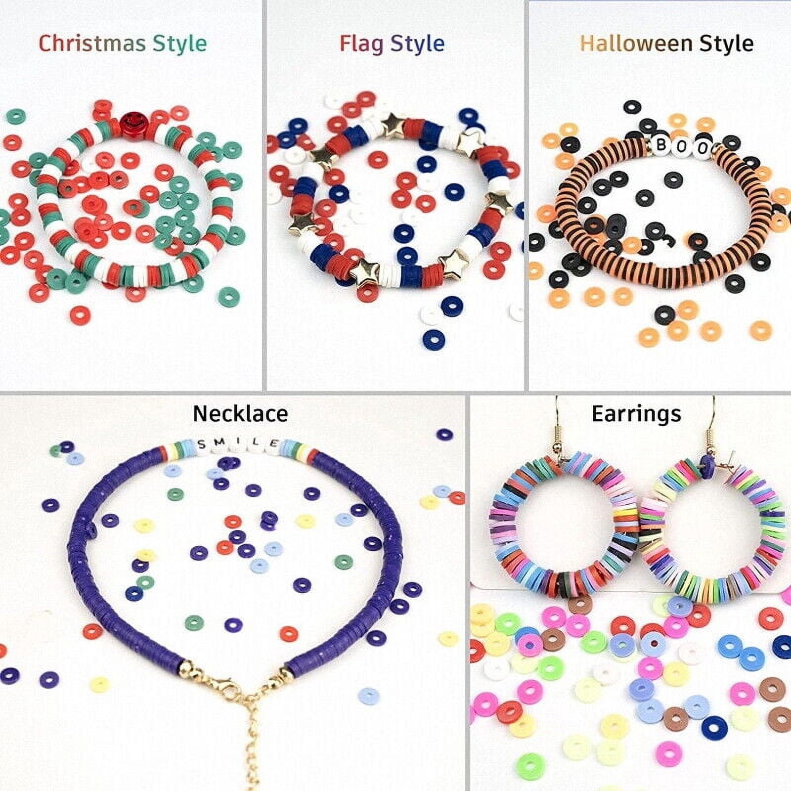 6000/9000Pcs Clay Beads Bracelet Making Kit Round Flat Beads Polymer Clay Beads Set DIY Kit
