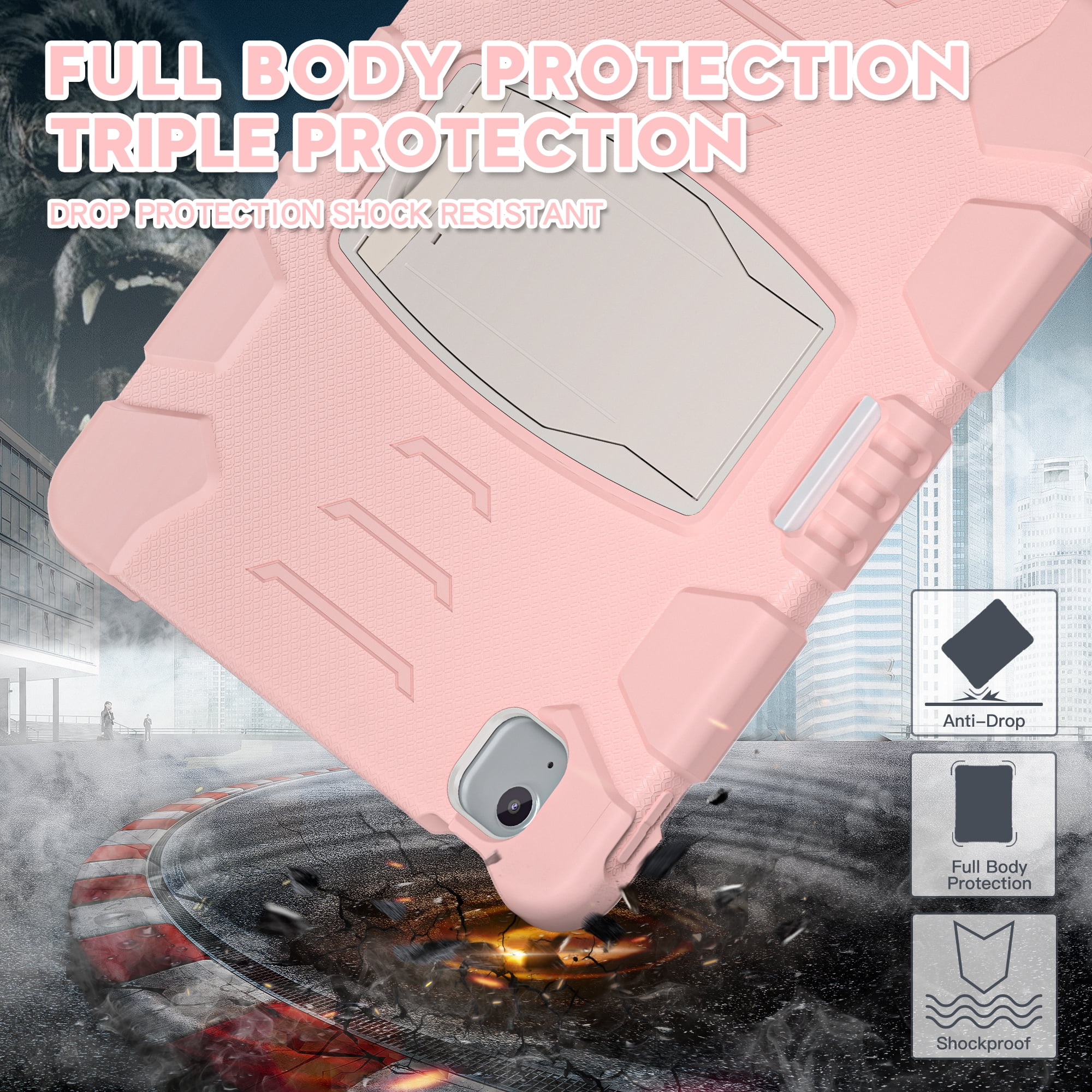 Allytechgroup Case for iPad Air 13-inch M4/M3/M2 (2026/2025/2024),  Hard PC Case with Pencil Holder & Kickstand Shockproof Protective Back Cover for iPad Air 13 Inch, Cherryblossomspink