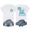 thumbnail image 2 of Beach T Shirts for Women Hibiscus Flower Palm Tree Shirt Tropical Graphic Tees Summer Beach Vacation Tops, 2 of 7