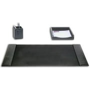Dacasso Black Crocodile Embossed Leather Desk Set, 3-Piece