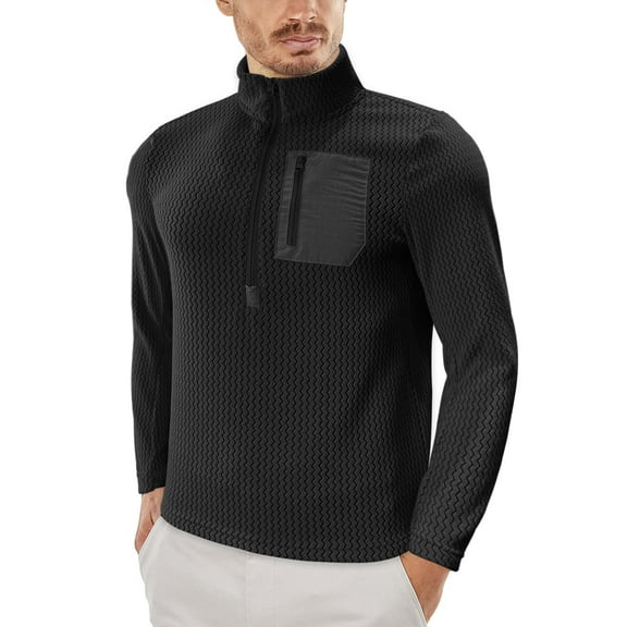 Ohebi Unisex Warm Half-Zip Cardigan Casual Knit Half-Zip Sweater Soft Long Sleeve Jacket for Everyday Wear, Travel & Layering