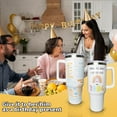 thumbnail image 5 of Happy 40th Birthday Gifts for Women, 40 oz Tumbler with Handle and Straw Lid, 40 Years Old Gifts Idea for Her, Forty Birthday Present Back in 1984 Tumbler Cup（White）, 5 of 6