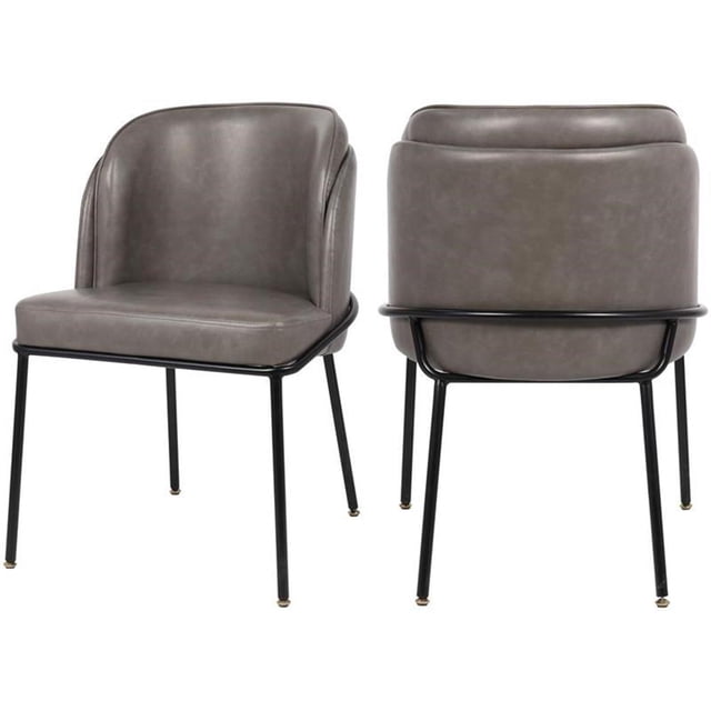 Meridian Furniture Jagger Grey Vegan Leather Dining Chair (Set of 2)
