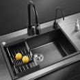 thumbnail image 4 of Multi-size Stainless Steel Kitchen Sink Single Bowl Nano Black Kitchen Fixtures Drain Kit Top Mount/Undermount, 4 of 5