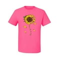 thumbnail image 2 of You Are My Sunshine Skull And Sunflower Inspirational/Christian Men's Graphic T-Shirt, Neon Pink, X-Large, 2 of 3