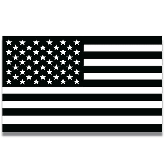 Magnet Me Up Black and White American Flag Vinyl Automotive Magnet, 7x12 inches